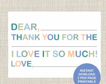 Printable Thank You Card-BLUE