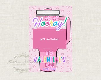 Sip Sip Hooray Gift Card Holder- INSTANT DOWNLOAD-