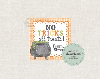 No Tricks All Treats Gift Tag-