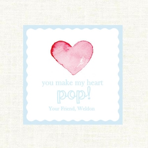 Blue you make my heart pop valentine. Pop It, Blow Pop, Popcorn, Pop Rocks Valentine