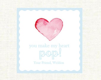 Blue you make my heart pop valentine. Pop It, Blow Pop, Popcorn, Pop Rocks Valentine