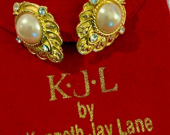 Vintage KJL for AVON Renaissance collection Clip Earrings