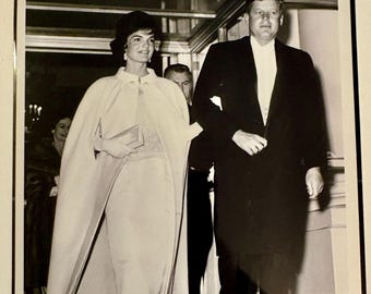 1961 JFK Jacqueline Kennedy Inauguration Vintage Real Photo 8.25 x 10