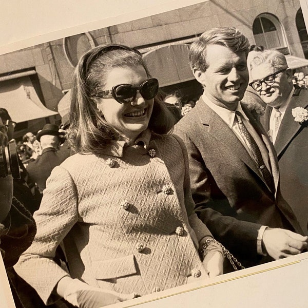 Vintage Press Photo, "Jackie Kennedy Surprises Brother-in-Law at St. Patrick's Parade", 1966