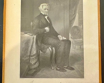 1861 Andrew Jackson Antique Steel Engraving – Alonzo Chappel – Johnson Fry & Co. Civil War Era