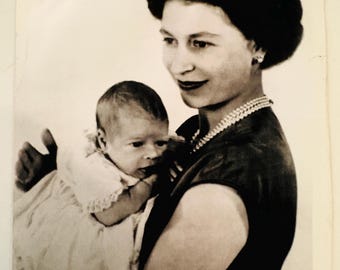1960 Queen Elizabeth II & Baby Prince Andrew Vintage Cecil Beaton Photograph Buckingham Palace