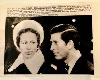 1978 Princess Anne & Prince Charles Original AP Wirephoto – 30th Birthday Royal Photo