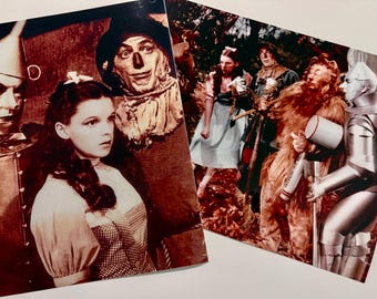 Vintage Color Wizard of OZ photos, Set of 2, 8" x 10"
