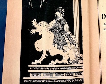 1928 French Illustrated Book La Princesse aux Dragons Verts | Art Deco Illustrations by Colette | Librairie Hachette | Antique French Decor