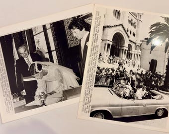 1978 Princess Caroline Monaco Wedding Philippe Junot 2 Original AP Wirephotos