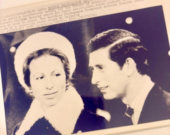 Vintage Press Photo, PRINCESS ANNE & Prince Charles, Celebration, 1978, Black and White, 9 x 7