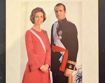 1977 King Juan Carlos I & Queen Sofia Spain Signed Royal Presentation Photo Alfonso Armada Provenance