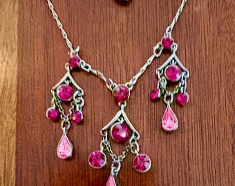 Authentic Vintage GIVENCHY Classic Festoon Design with Pink Crystals