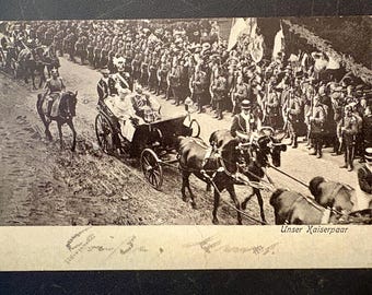 1908 German Royalty Postcard Kaiser Wilhelm II Empress Augusta Victoria Unser Kaiserpaar Deutsches Reich Antique