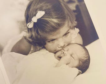 Vintage Press Photo, Caroline Kennedy with Baby John, Jr, 1961, 8 x 10