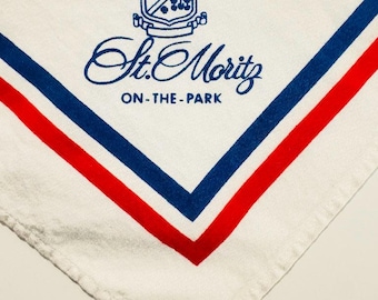 A Piece of Central Park History: 2 Vintage Hotel St. Moritz Linen Napkins