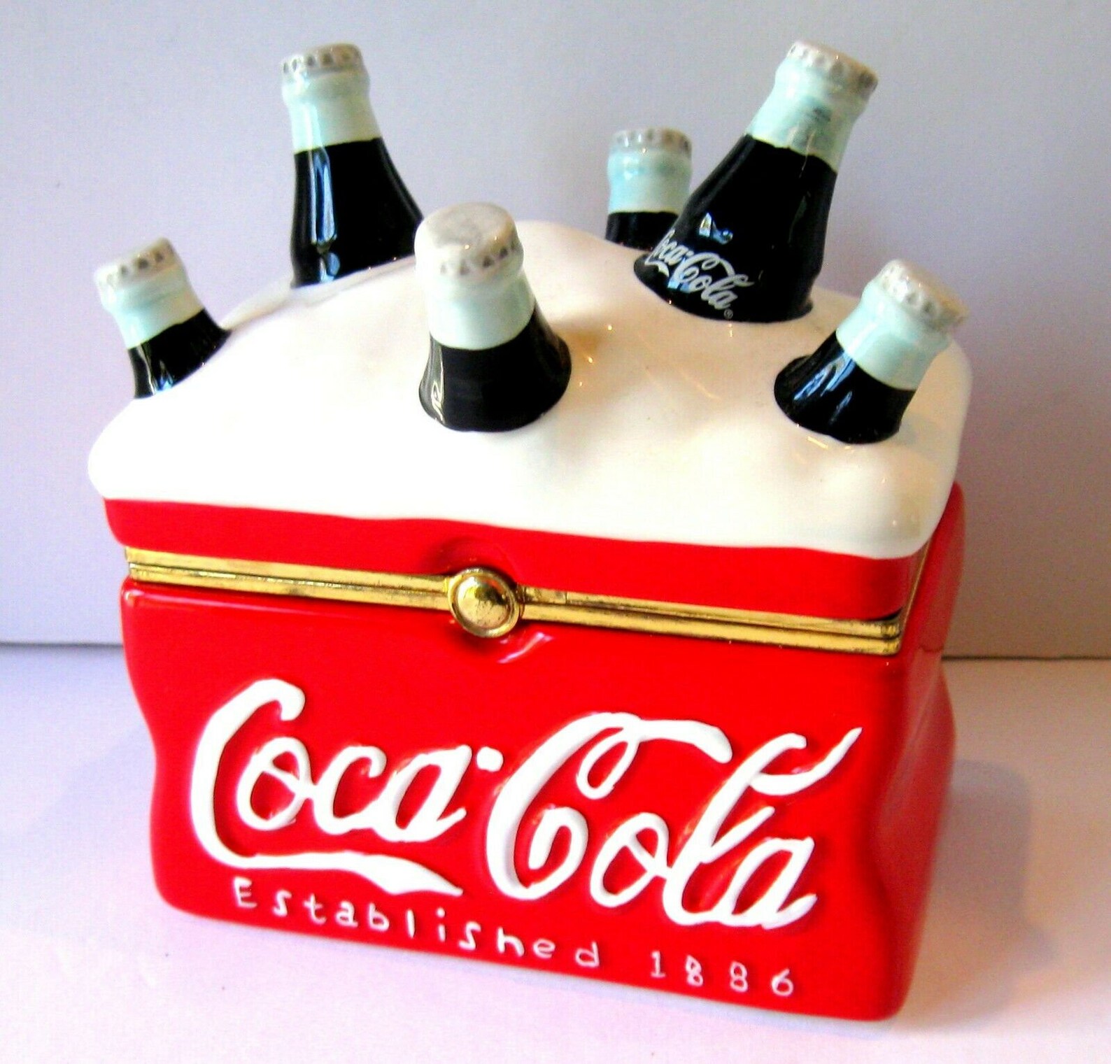 Large COCA COLA Porcelain Cooler Trinket Box Houston Harvest Etsy