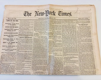 1861 New-York Times Civil War Newspaper April 29 Complete 8 Pages News of the War