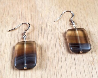 Multicolored earrings, multicolored earrings dangle, Fluorite jewelry, mineral jewelry, mineral jewelry for women, colorful dangle earrings