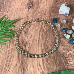 Yellow Citrine stone necklace, Light yellow necklace, Citrine gemstone bead necklace, Citrine necklace, November birthstone necklace
