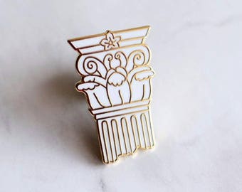 Corinthian Column Enamel Pin - Mythology Architecture Art History Archaeology Rome Greece Lapel Pin // Hard Enamel Pin, Cloisonné, Pin Badge