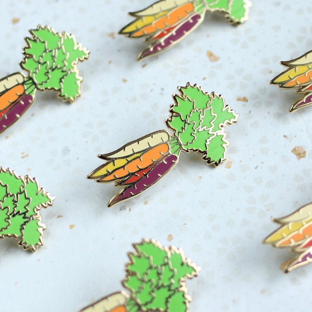Rainbow Carrots Enamel Pin Vegetable Colorful Produce// Lapel Pin