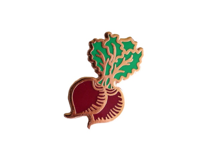 Beets Enamel Pin Vegetable Lapel Pin // Hard Enamel Pin, Cloisonné, Pin