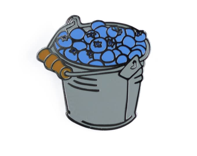 Blueberry Bucket Enamel Pin - Fruit Lapel Pin // Hard Enamel Pin ...