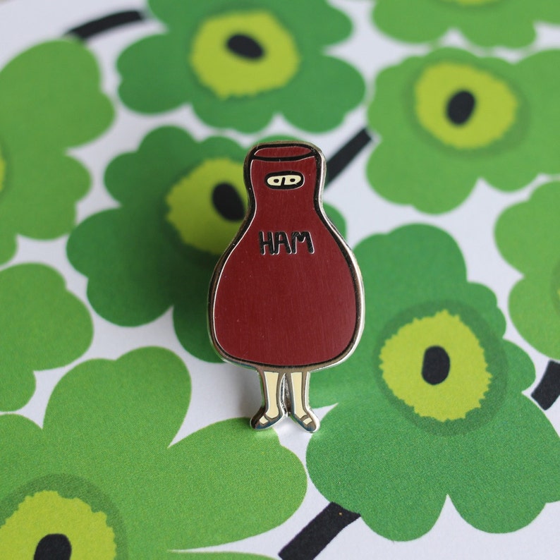 Scout's Ham Costume Enamel Pin Literary Lapel Pin // Hard Enamel Pin, Cloisonné, Pin Badge image 2