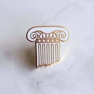 Ionic Column Enamel Pin - Mythology Architecture Art History Archaeology Rome Greece Lapel Pin // Hard Enamel Pin, Cloisonné, Pin Badge