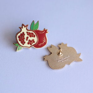 Pomegranate Enamel Pin - Fruit Lapel Pin  // Hard Enamel Pin, Cloisonné, Pin Badge