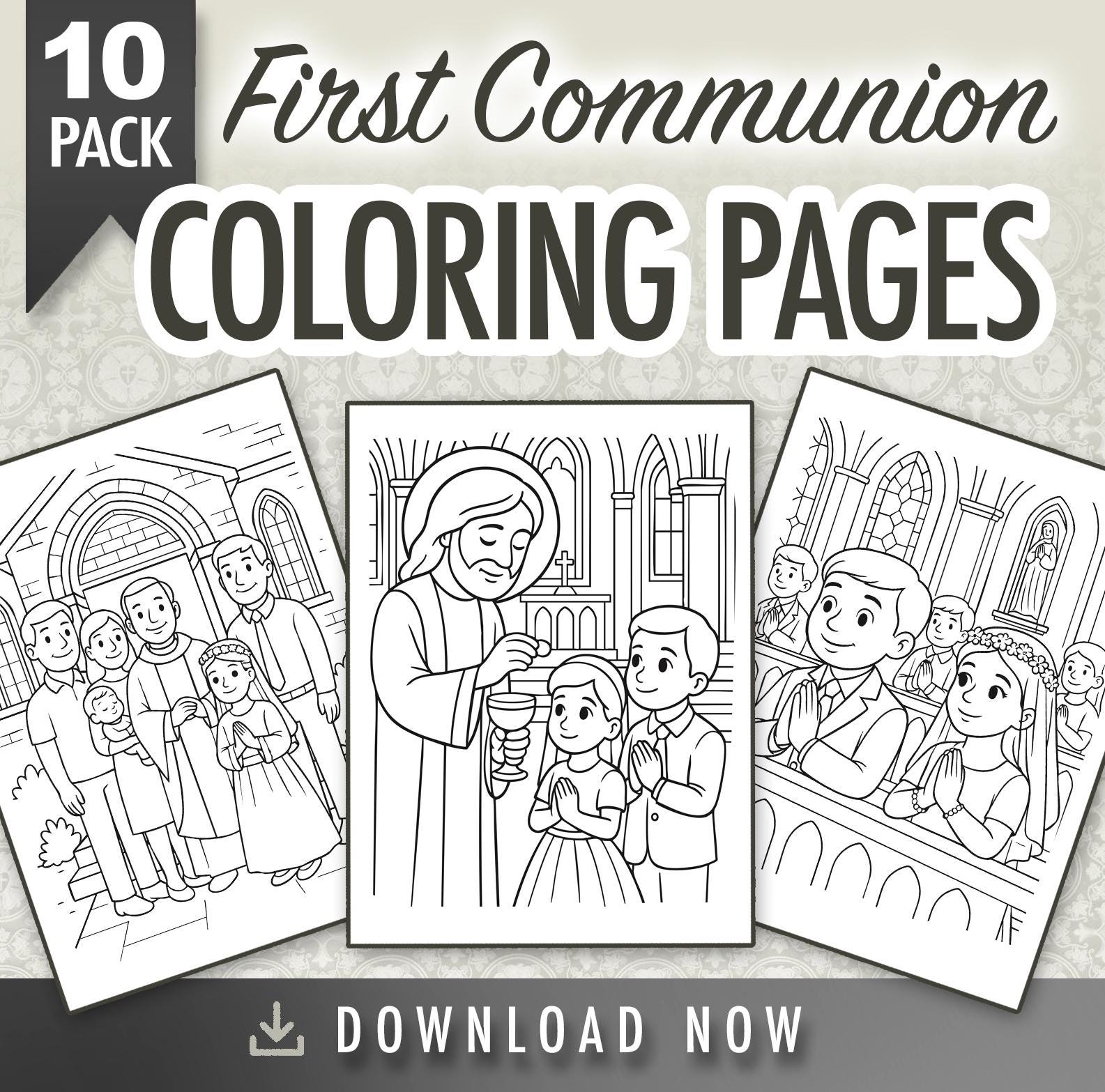 First Communion Coloring Pages for Kids –10 Catholic Worksheets for ...