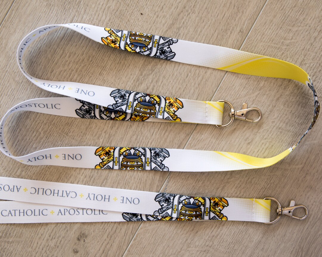 Catholic Keycaps Vatican Seal Lanyard Coat of Arms ID Badge Holder Catholic Church ...