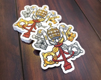 Papal Catholic Vatican Coat of Arms Vinyl Sticker