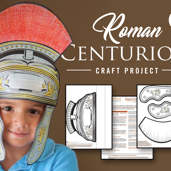 Catholic Centurion Helmet Lesson art craft activity DIY downloadable PDF - 8.5x11 - printable digital download homeschool and CCD Religious