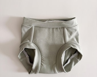 2T learning underwear – absorbent potty training undies – sage green