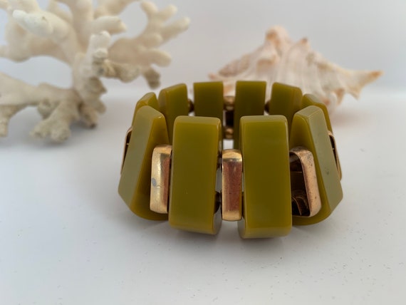 Art Deco Bakelite and Metal Bracelet - image 1