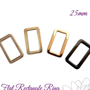 25mm (1") Flat rectangle ring | 2-4-10pk handbag strap connectors