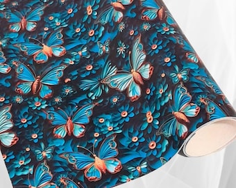 Printed Smooth 3D Floral Vinyl for bagmaking