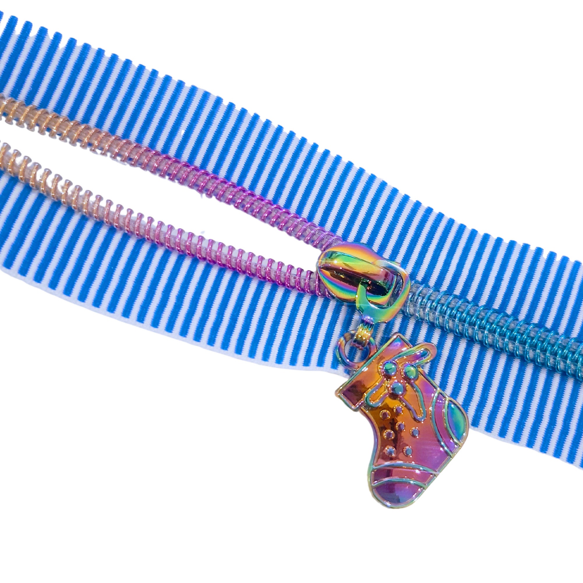 Size 5 Striped Zipper Tape by the Metre With Rainbow Teeth / Etsy
