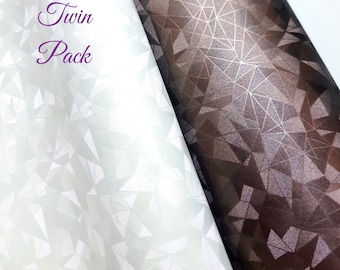Geometric Faux Leather Fabric: Rose Taupe & White Twin Pack