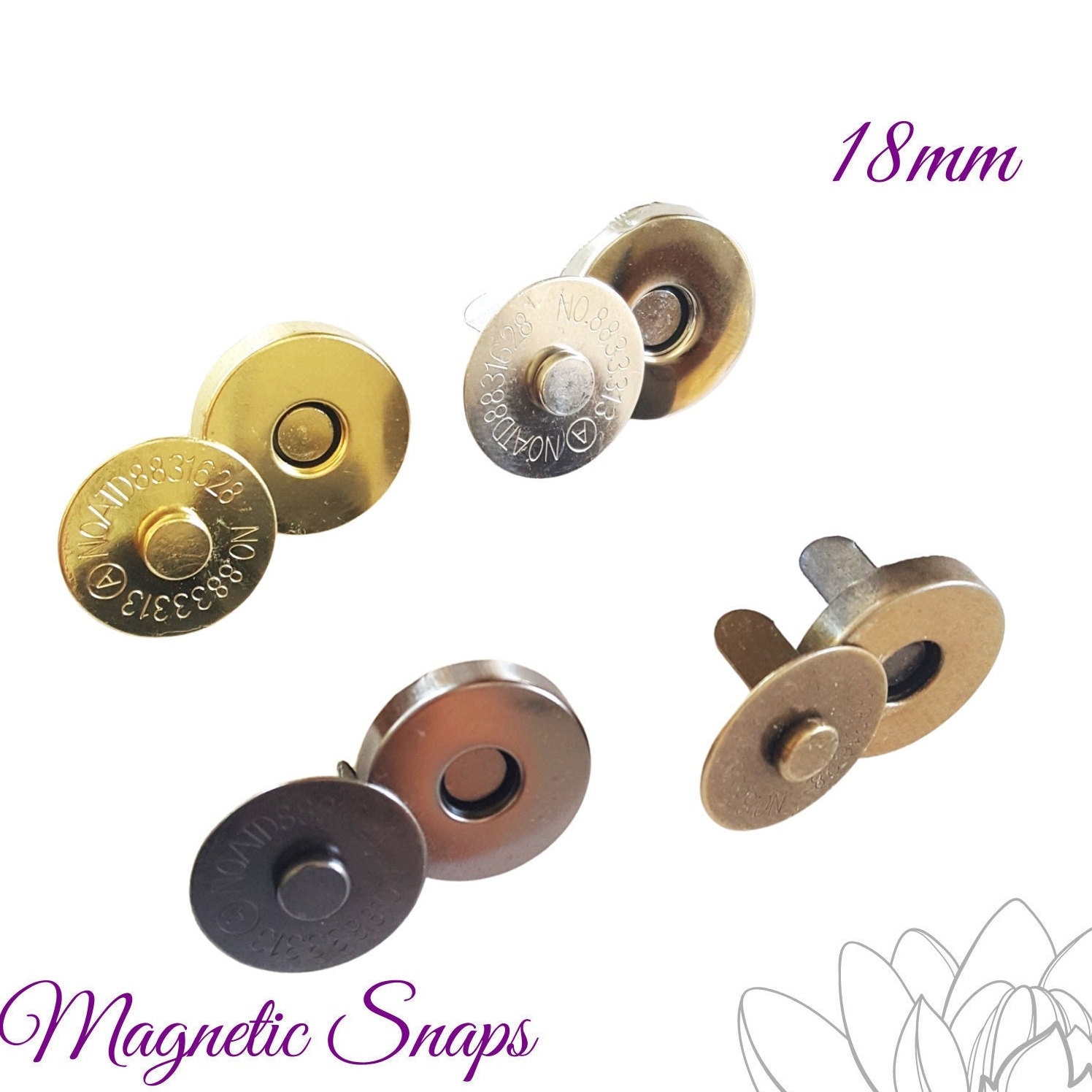50 Sets Brass Material Utility Spring Metal Snapsheavy Duty Snaps for  Leather Metal Snap Fasteners Tool Leather Snaps Leather Fasteners 