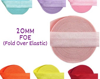 20mm FOE - Shiny Fold-Over Elastic for DIY crafts