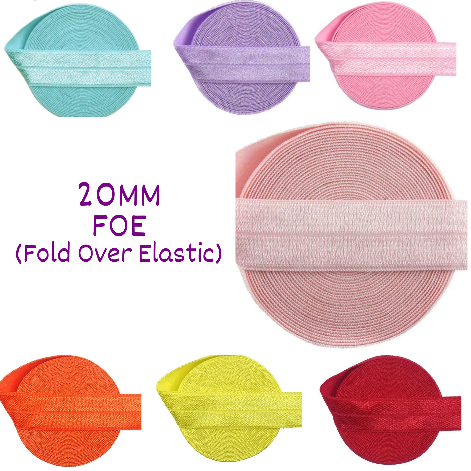 1 Inch 25mm Wide Elastic Band, Solid Colored Comfortable Plush