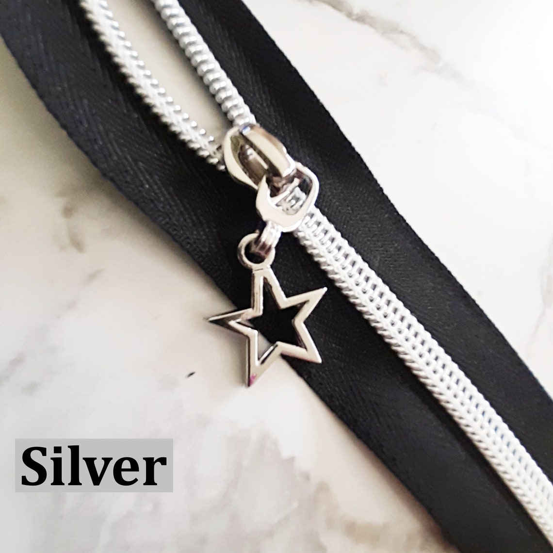 Zipper slider 5 star shaped zipper pull 4 colours Etsy