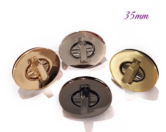 Medium Oval Turn Lock: Zinc Alloy Bag Clasp (35mm x 27.5mm)