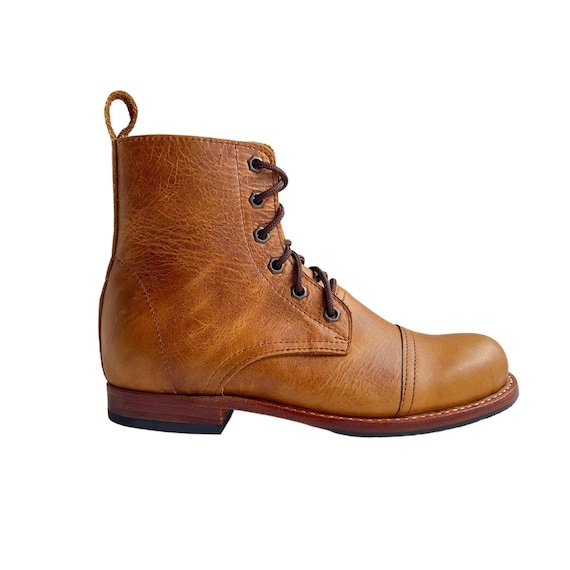 Womens combat hotsell boots tan