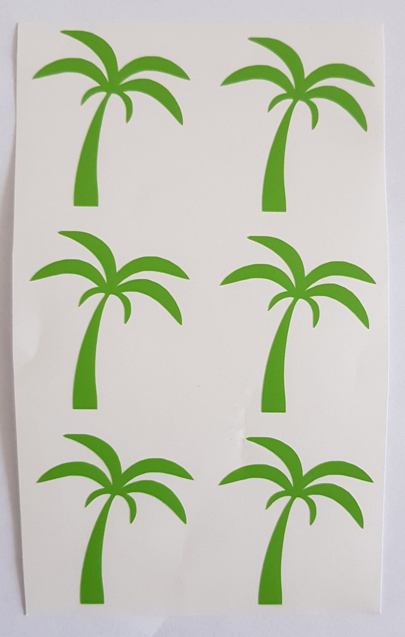 25 Palm Tree Stickers Decals Envelope Seals Wall Home Decor Vinyl Art Living Room Decal Planner Sticker