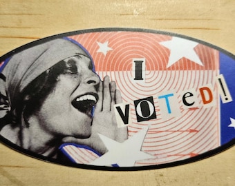 Collage Art "I Voted" Sticker !
