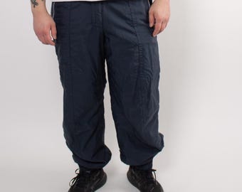 90s Vintage Ski Pants, Retro Navy Blue Snow Pants Winter Trousers, Size XL